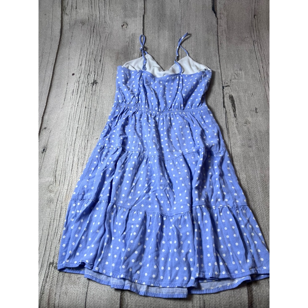 Monteau Dress Womens Medium Blue Polka Dot Tiered‎ Sun Dress Boho Cottagecore - Picture 6 of 6